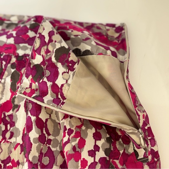 Ann Taylor Sz 8 Women Mini Lined Peasant Skirt Paisley Pink w/Pockets Y2K - Picture 6 of 7